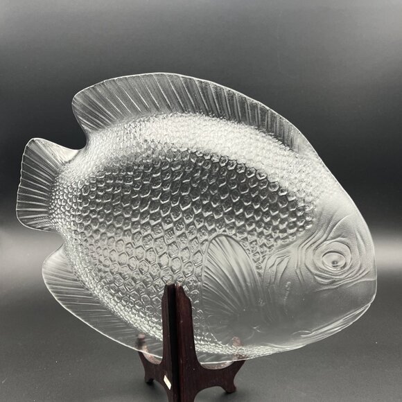 Vintage Arcoroc Fish Platter Plate Poisson Tempered Clear Glass 15.25" France - Picture 3 of 10